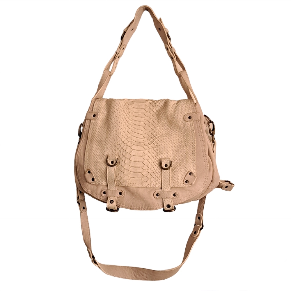 Abaco Jamily White Python Snake Flap Bag